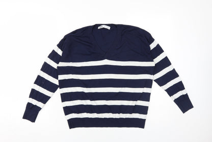 Womens UK Size S Zara Blue Pullover Jumper