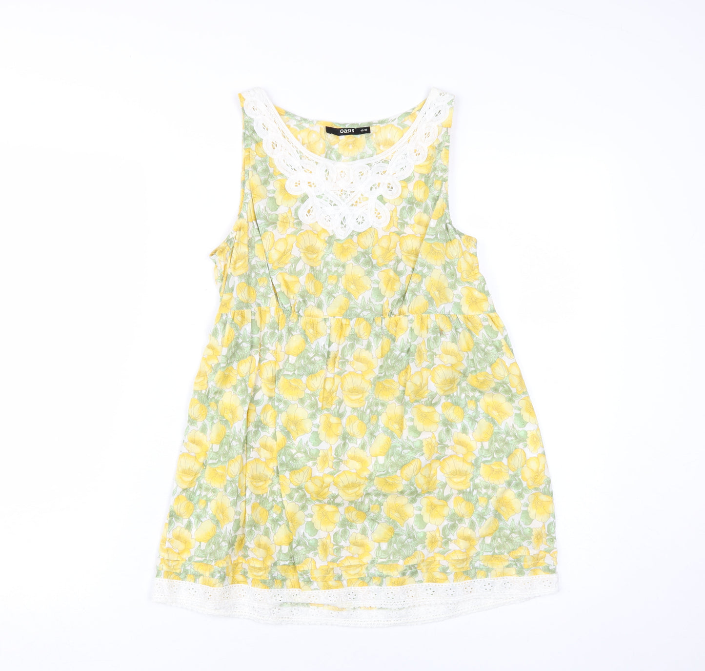 Womens UK Size 12 Oasis Yellow Tunic Blouse