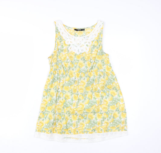 Womens UK Size 12 Oasis Yellow Tunic Blouse