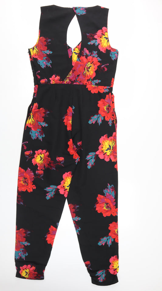 River Island Women's Black Floral Jumpsuit Size 12