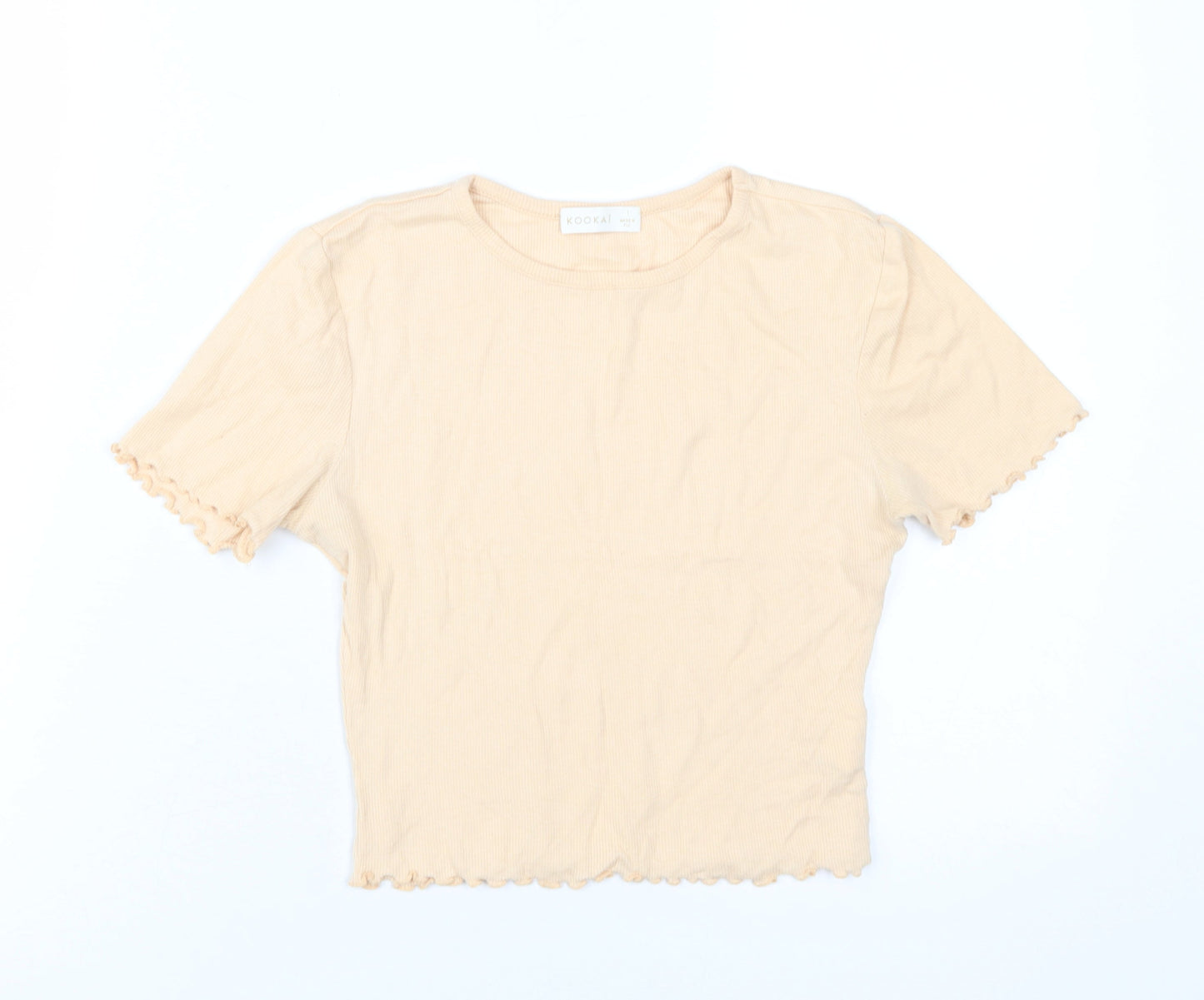 Womens UK Size S Kookai Beige Basic T-Shirt