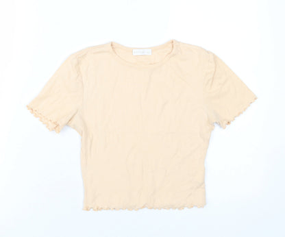 Womens UK Size S Kookai Beige Basic T-Shirt