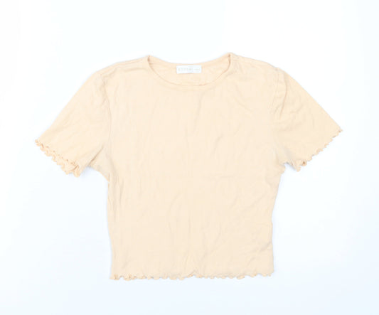 Womens UK Size S Kookai Beige Basic T-Shirt