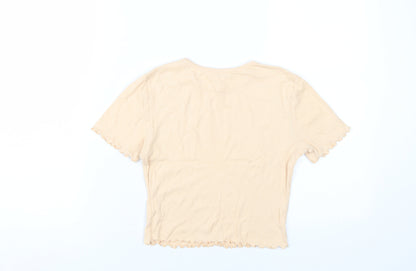 Womens UK Size S Kookai Beige Basic T-Shirt