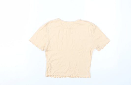 Womens UK Size S Kookai Beige Basic T-Shirt