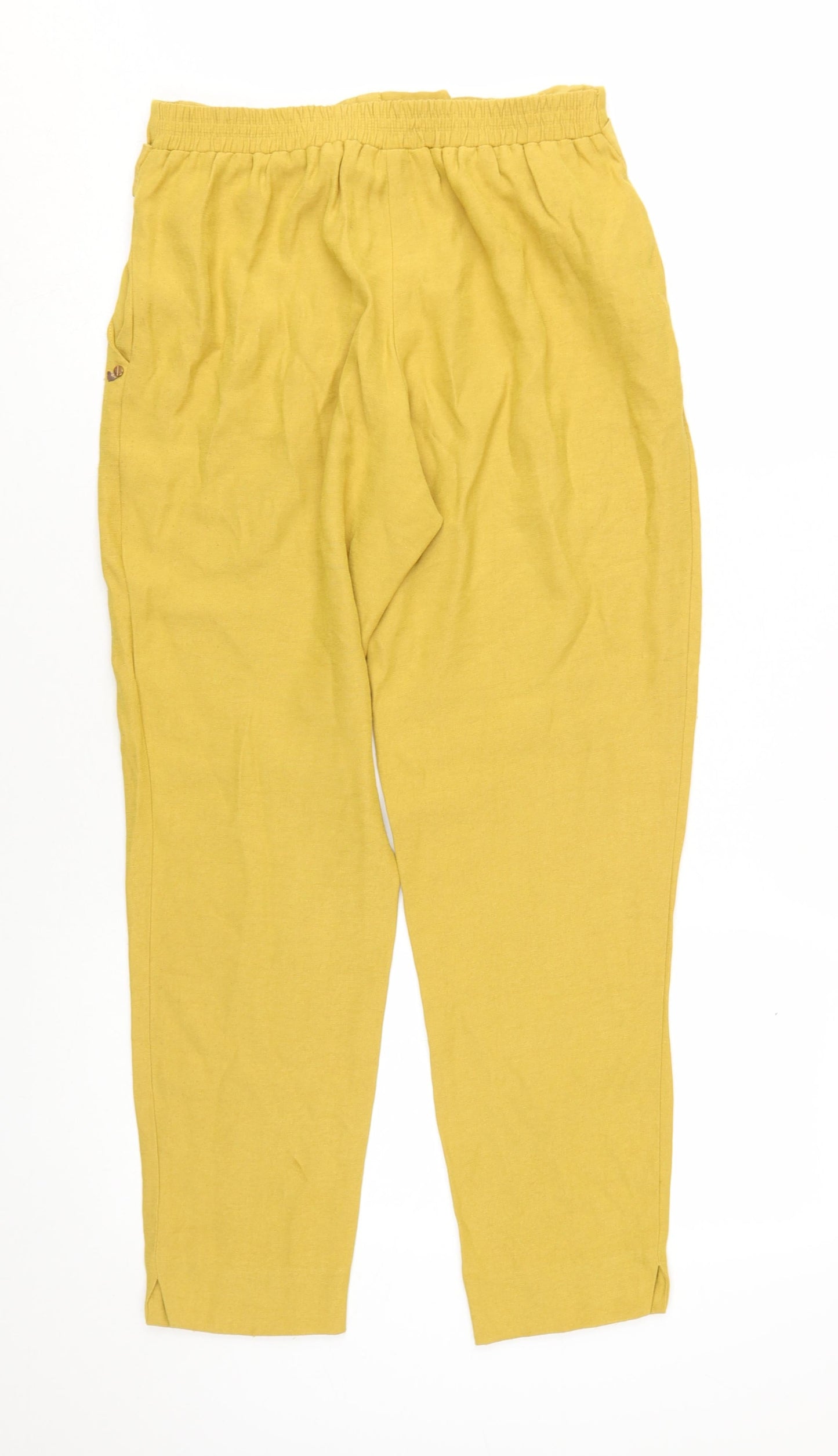 River Island Women's Yellow Paperbag Trousers Size 8
