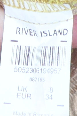 River Island Women's Yellow Paperbag Trousers Size 8