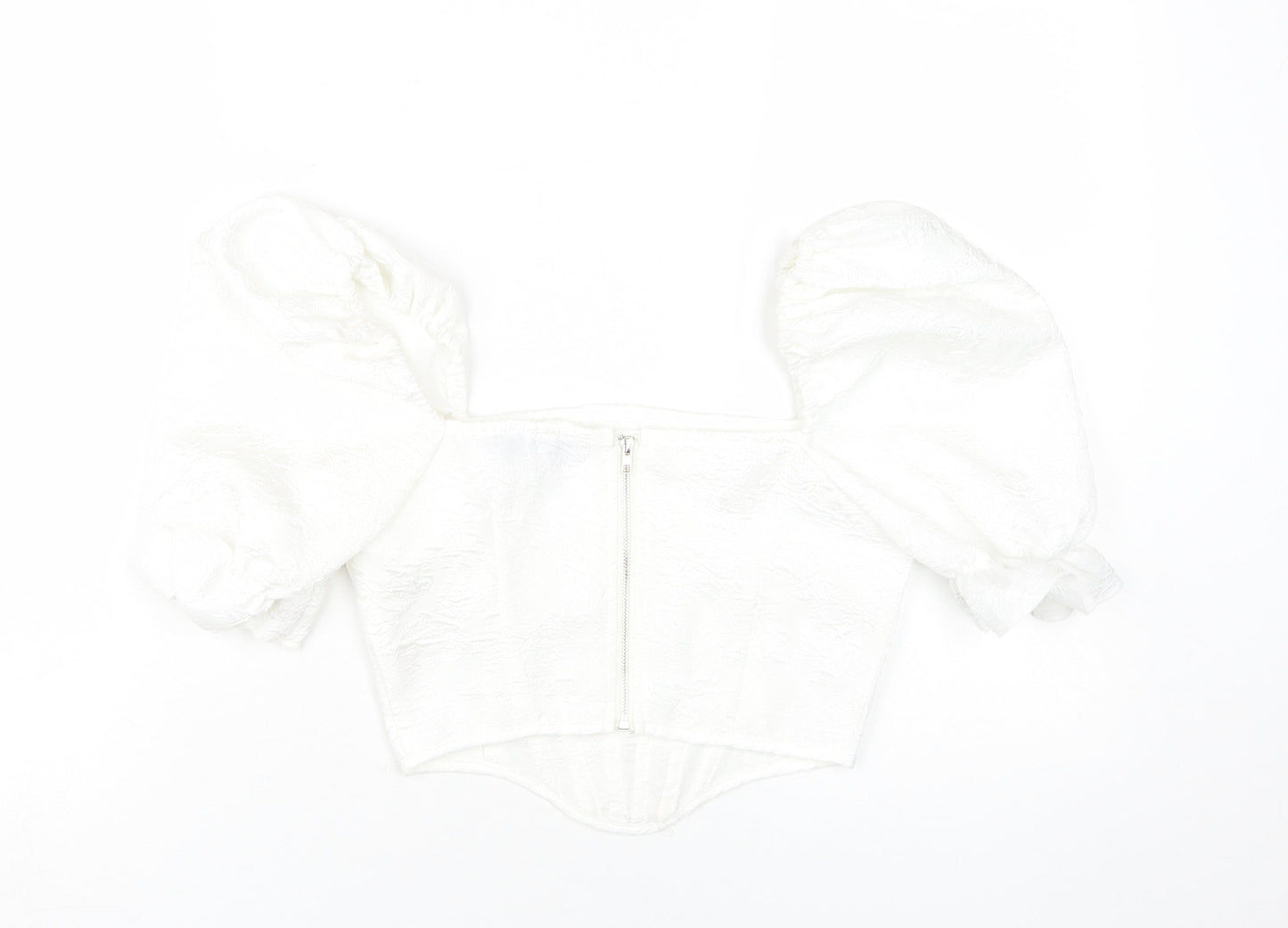 Womens UK Size 6 PRETTYLITTLETHING White Cropped Blouse