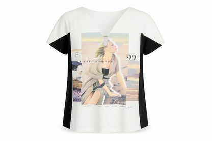 Womens UK Size M Zara Multicoloured Basic T-Shirt