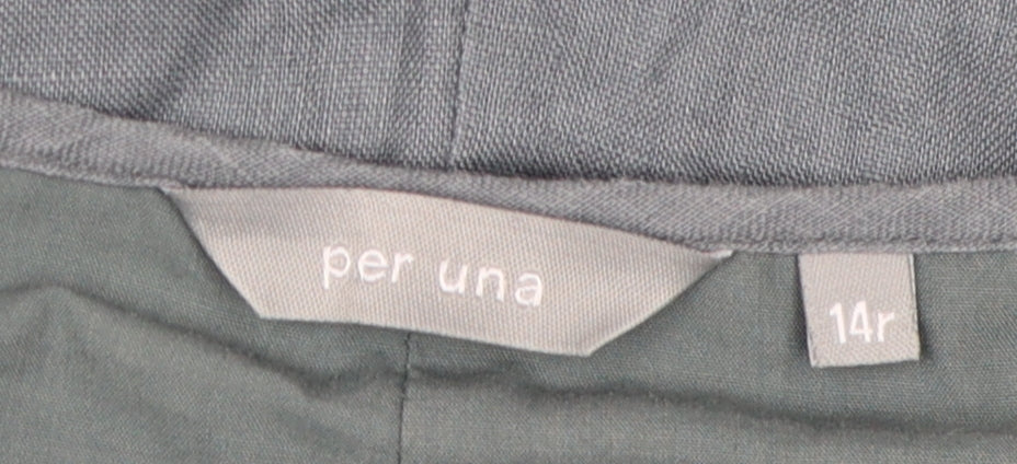 Per Una Women's Grey Flare Lace Midi Skirt Size 14