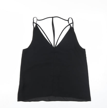 boohoo.com Women's Black V-Neck Basic Tank Size 12