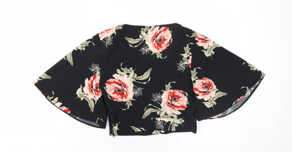 Miss Selfridge Women's Floral Kimono Black Top Size 8