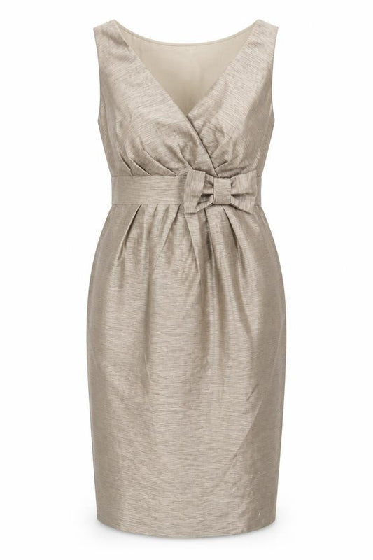 Front view of Principles Women's Beige Sleeveless Sheath Dress, size 12