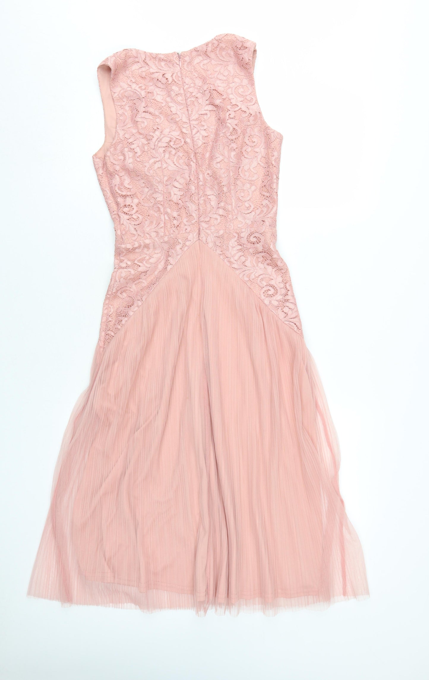 ASOS Women's Pink Lace A-Line Midi Dress