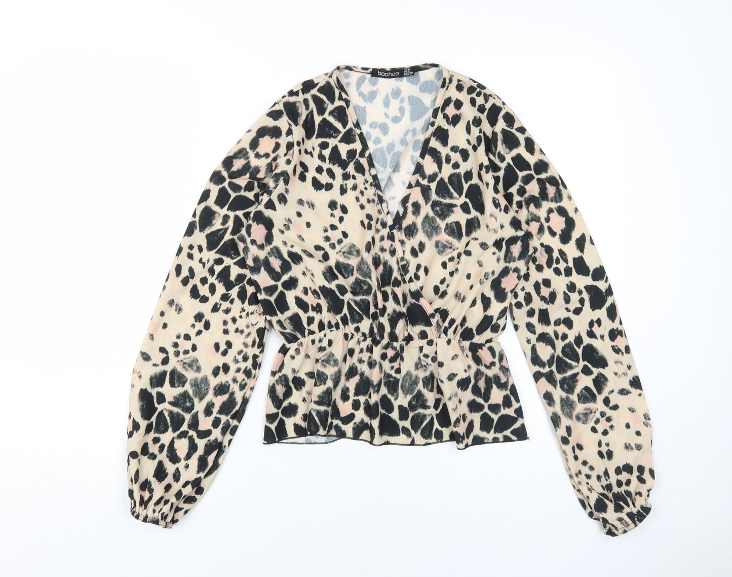 Boohoo Women's Multicoloured Wrap Blouse, Size 10