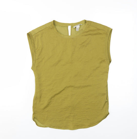 Womens UK Size 6 H&M Green Basic Blouse
