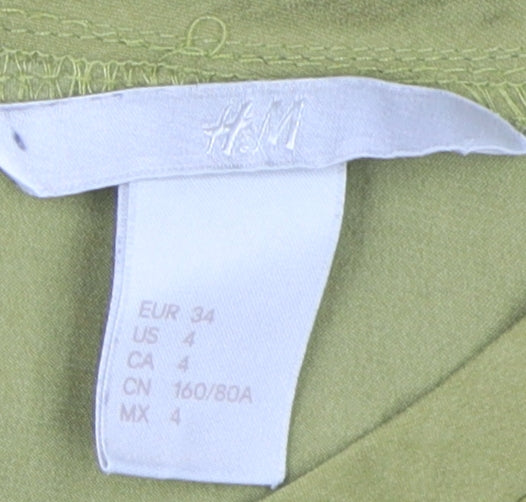 Womens UK Size 6 H&M Green Basic Blouse