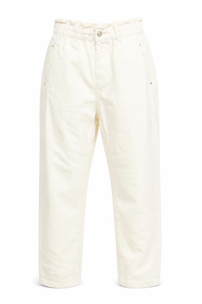 Womens UK Size 2 Zara  Paperbag Ivory Jeans