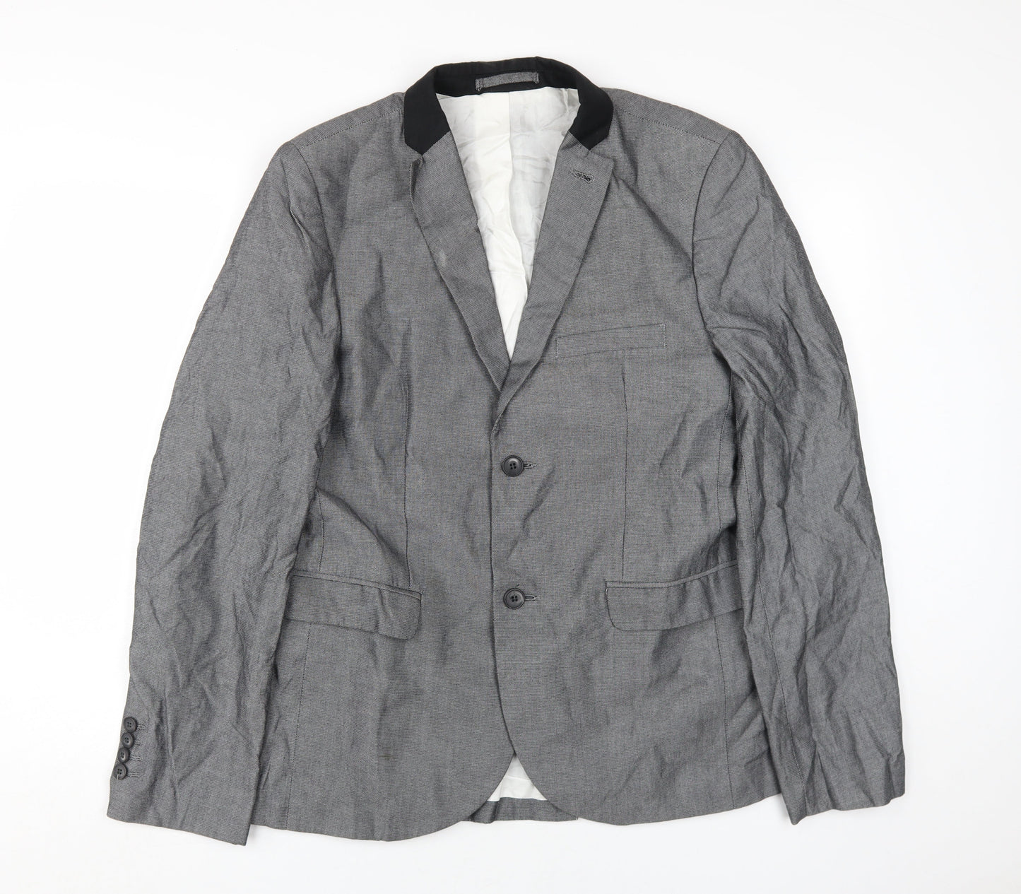 Mens UK Size 40 Topman Regular Grey Suit Jacket