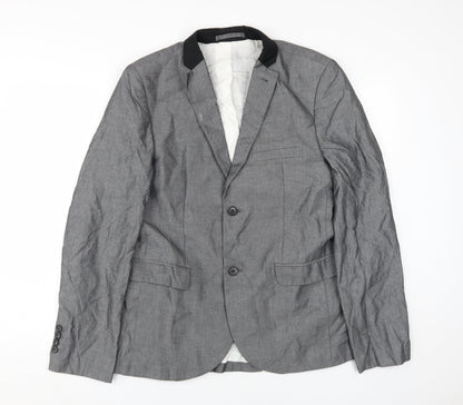 Mens UK Size 40 Topman Regular Grey Suit Jacket