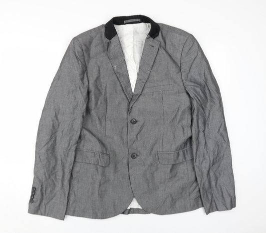 Mens UK Size 40 Topman Regular Grey Suit Jacket