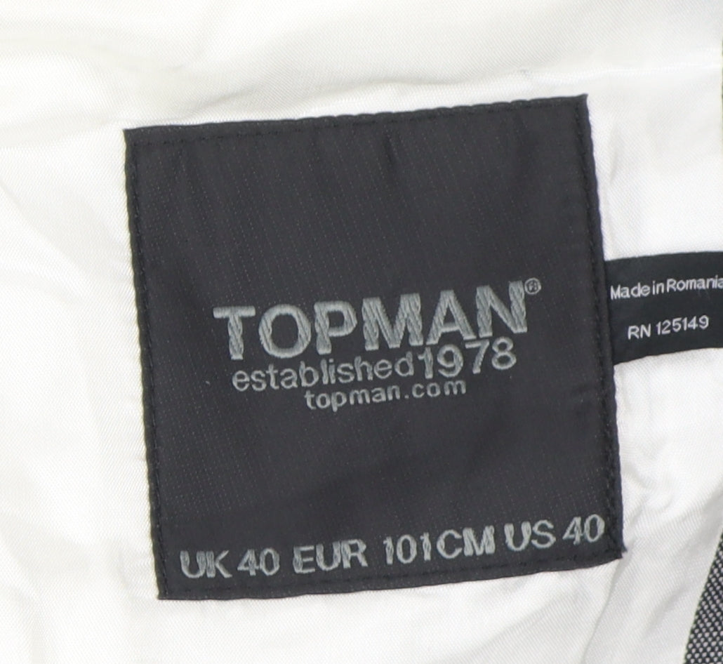 Mens UK Size 40 Topman Regular Grey Suit Jacket