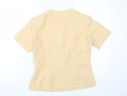 Watercolours Women's Beige Short Sleeve Blouse Size 10