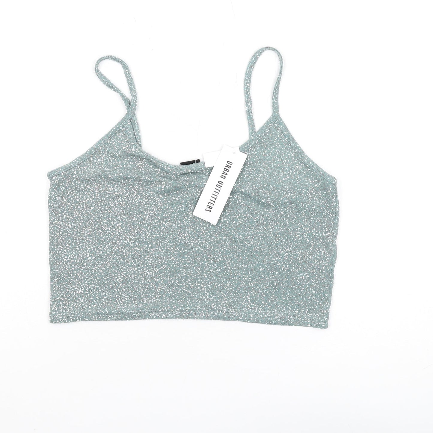 Womens UK Size L Urban Outfitters Green Cropped Camisole