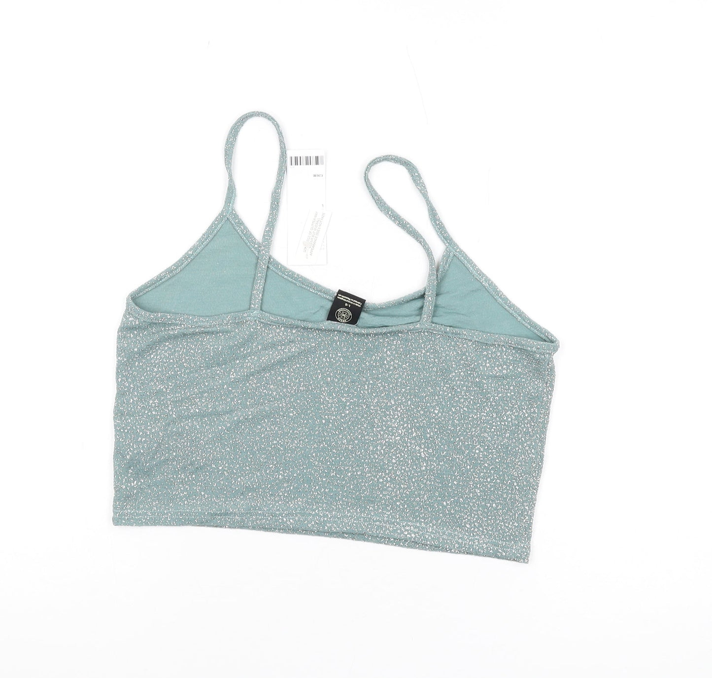Womens UK Size L Urban Outfitters Green Cropped Camisole