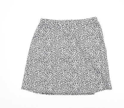 Dorothy Perkins Women's Grey Animal Print Skirt Size 16