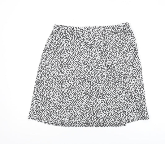 Dorothy Perkins Women's Grey Animal Print Skirt Size 16