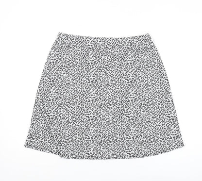 Dorothy Perkins Women's Grey Animal Print Skirt Size 16