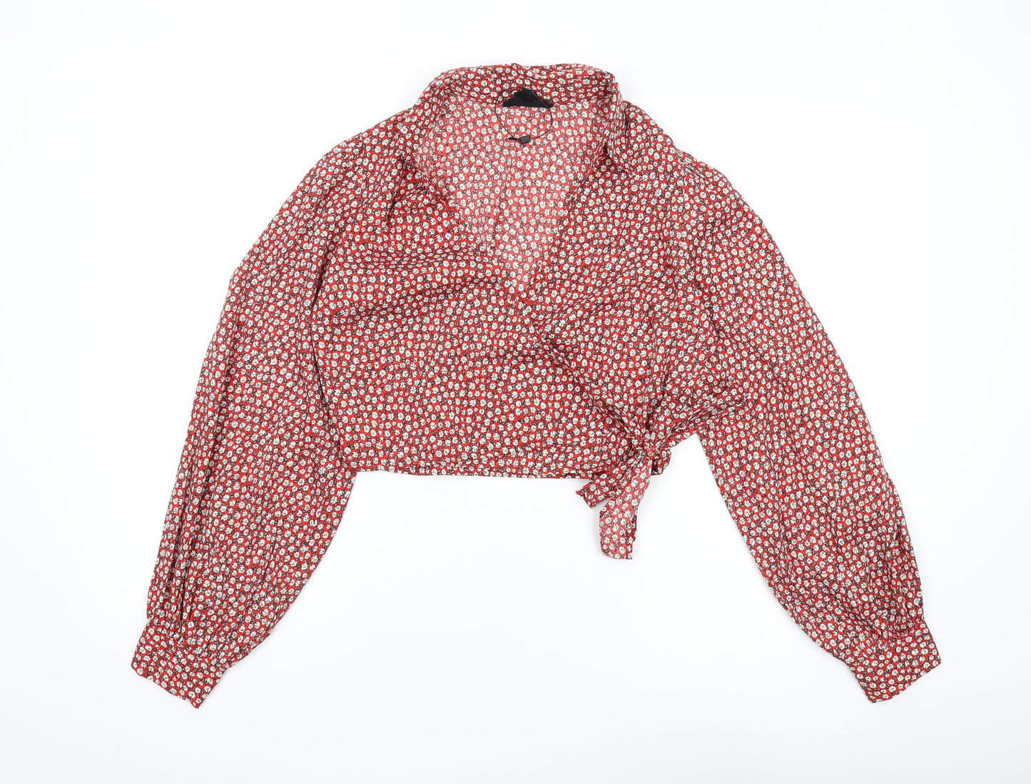Womens UK Size S Wednesday's Girl Red Cropped Blouse
