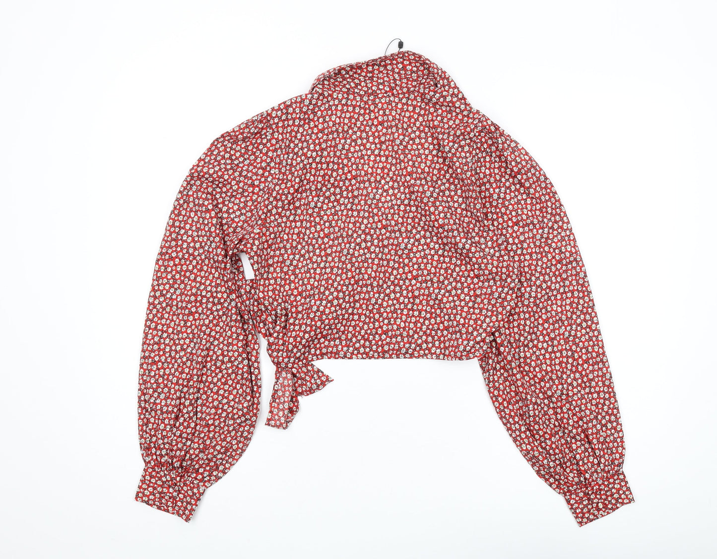 Womens UK Size S Wednesday's Girl Red Cropped Blouse