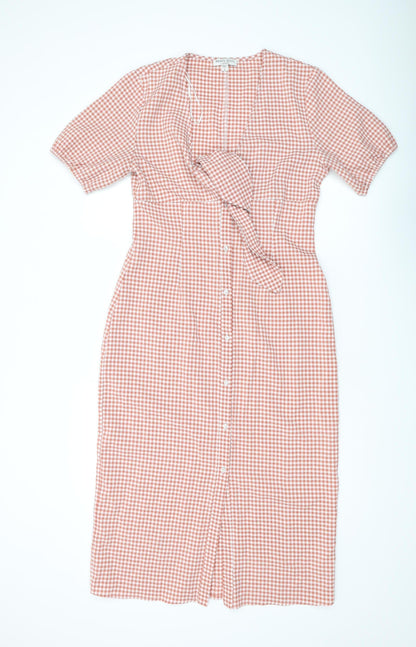 Brave Soul Women's Multicoloured Check Midi Shirt Dress