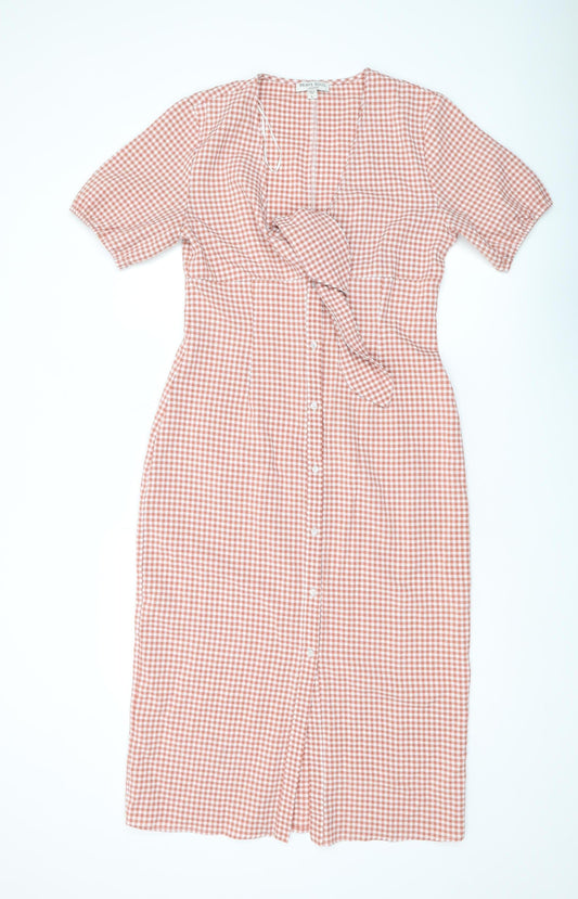 Brave Soul Women's Multicoloured Check Midi Shirt Dress