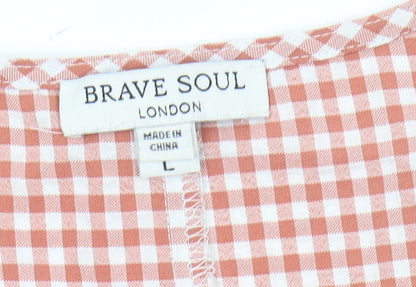 Brave Soul Women's Multicoloured Check Midi Shirt Dress