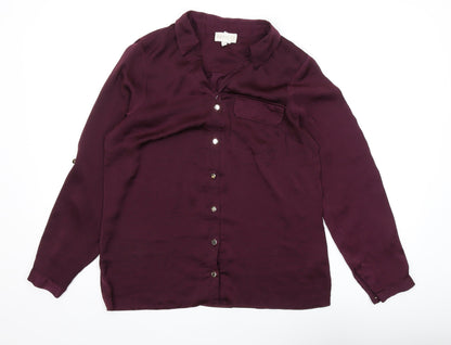 Womens UK Size 10 Apricot Purple  Button-Up