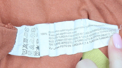 Pull&Bear Men's Orange Graphic Medium T-Shirt