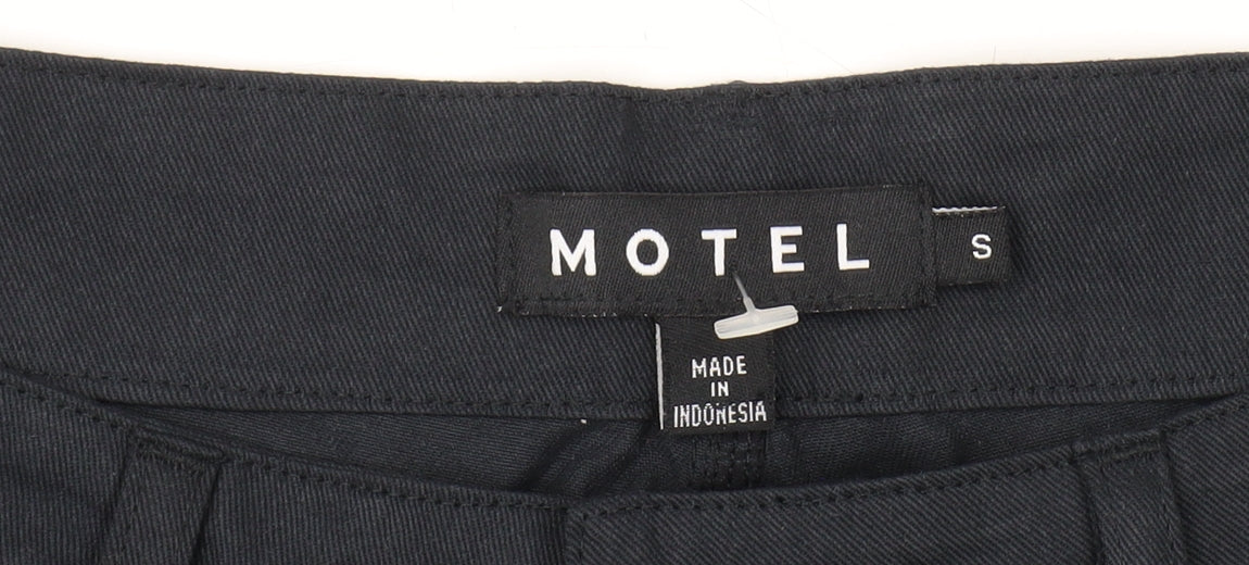 Womens UK Size S Motel Regular Fit Straight Black Trousers