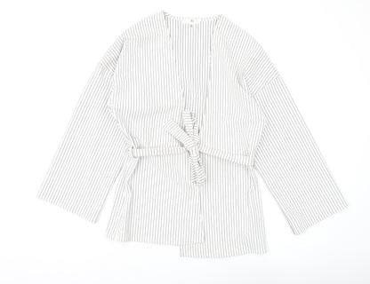 Womens UK Size 6 Missguided White Kimono Blouse