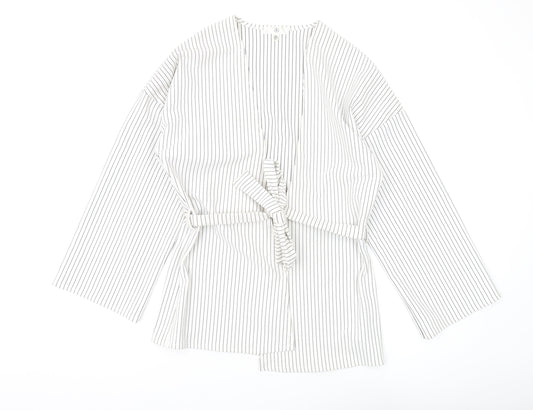 Womens UK Size 6 Missguided White Kimono Blouse