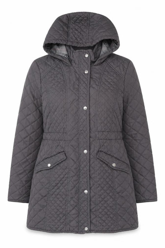 Arabella & Addison Women's Grey Quilted Puffer Jacket