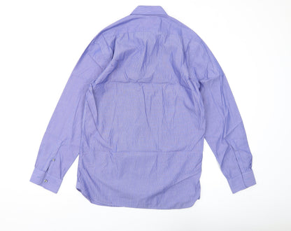 Marks and Spencer Men's Blue 38 Classic Long Sleeve Shirt
