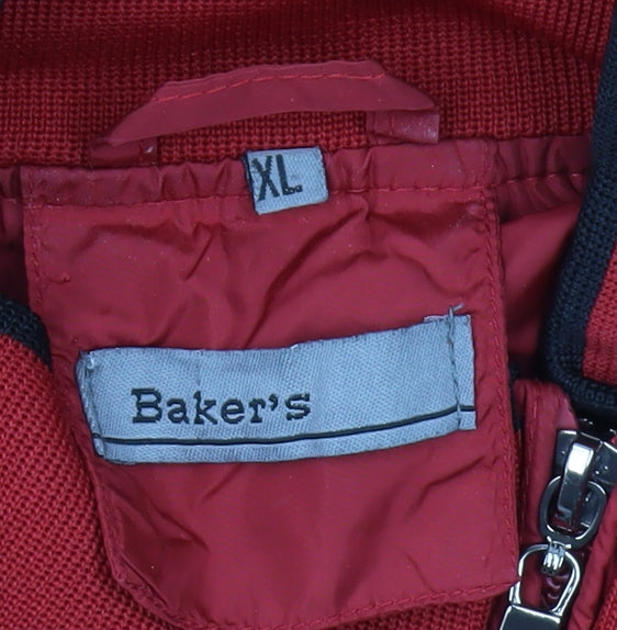 Baker's Men's Red XL Bomber Jacket with Full Zip