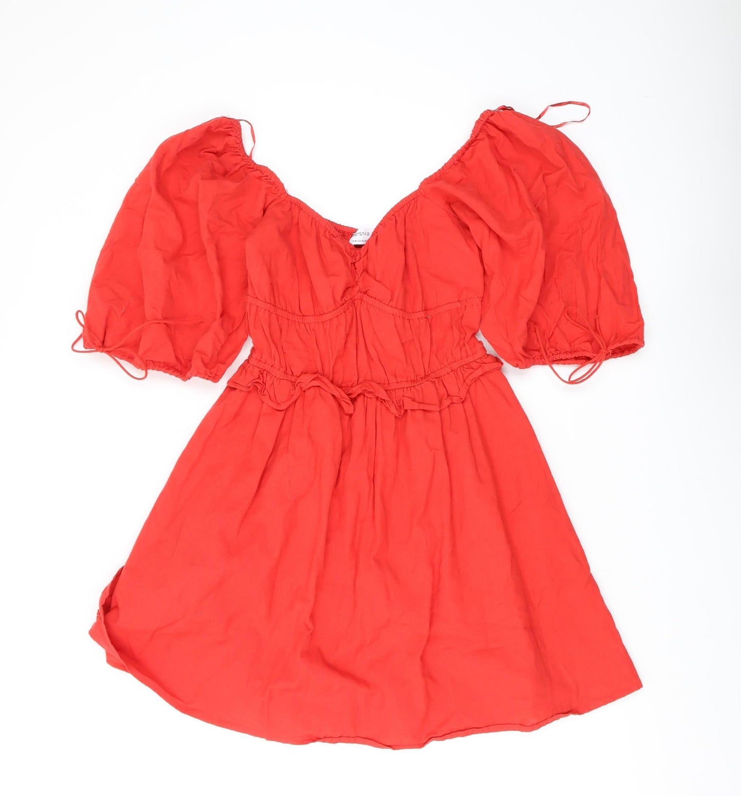 Bershka Women's Red A-Line Short Dress XS