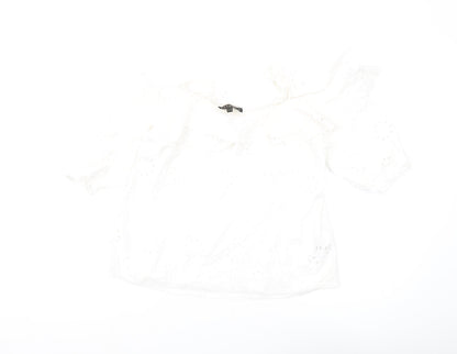 Womens UK Size 14 Lipsy White Off the Shoulder Blouse