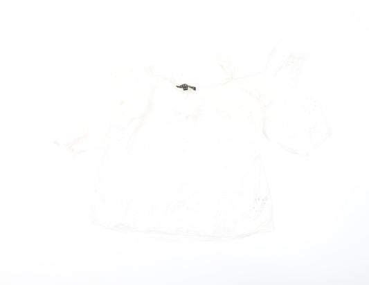 Womens UK Size 14 Lipsy White Off the Shoulder Blouse