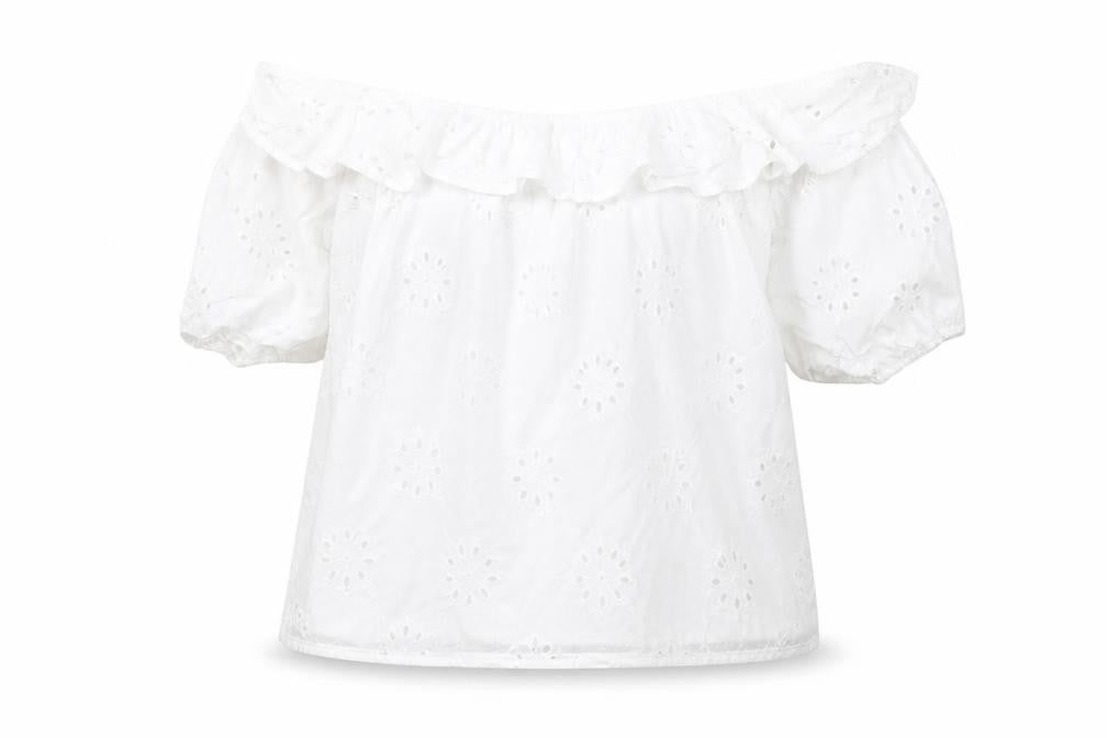 Womens UK Size 14 Lipsy White Off the Shoulder Blouse