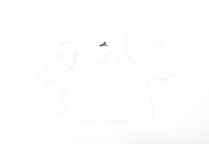 Womens UK Size 14 Lipsy White Off the Shoulder Blouse